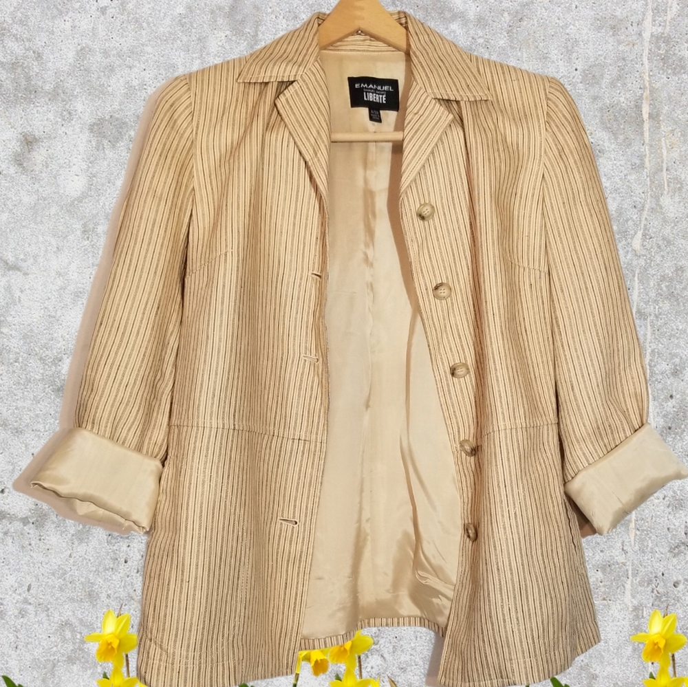 Sale 🔖 Emanuel Ungaro Liberte Linen Blazer Top